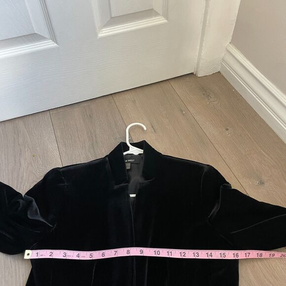 Nine west black velvet blazer hook and eye clasp size 2 - Picture 3 of 6